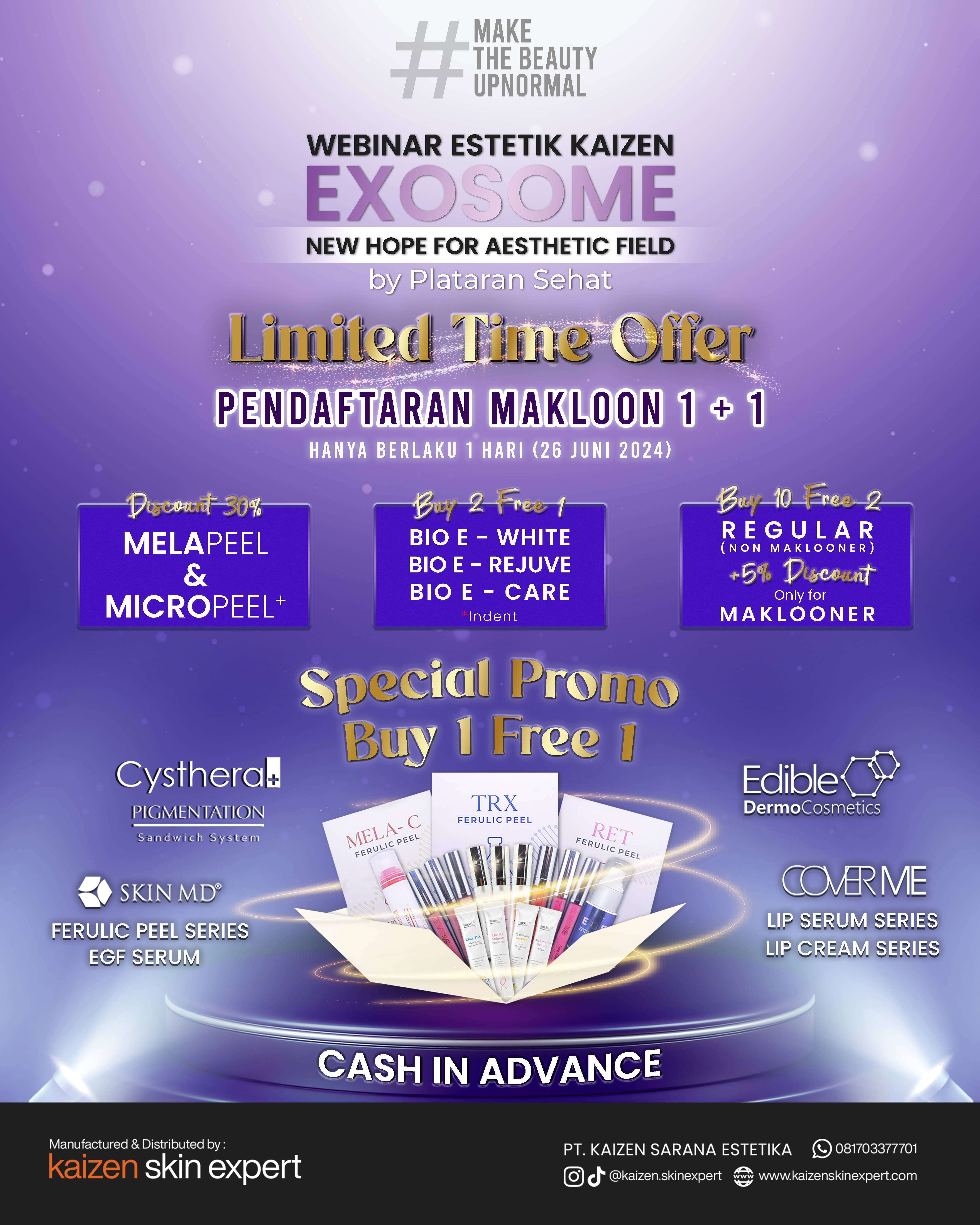 Promo Webinar Estetik Kaizen Exosome New Hope For Aesthetic Field by Plataran Sehat